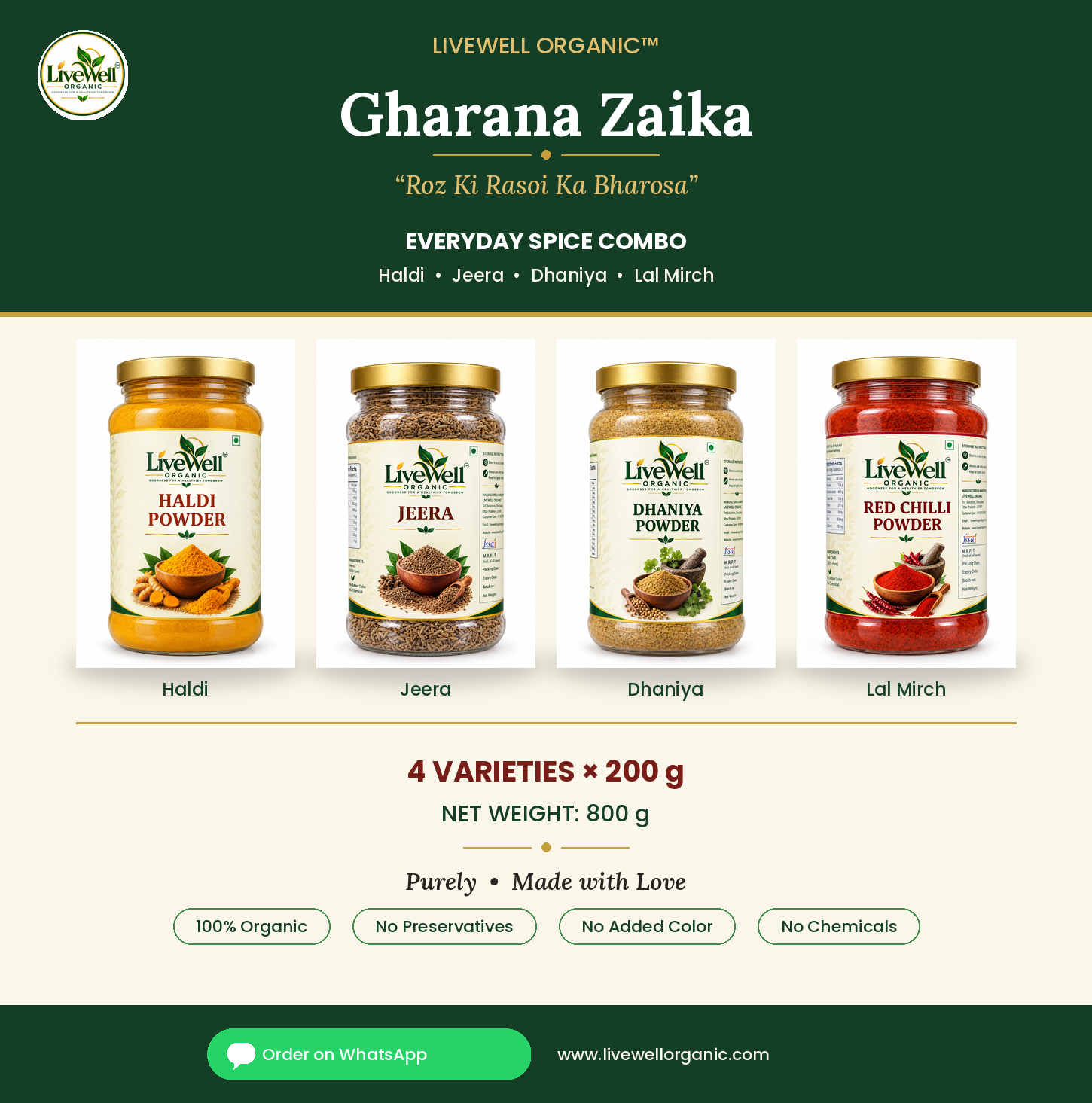 LiveWell Organic Gharana Zaika Combo